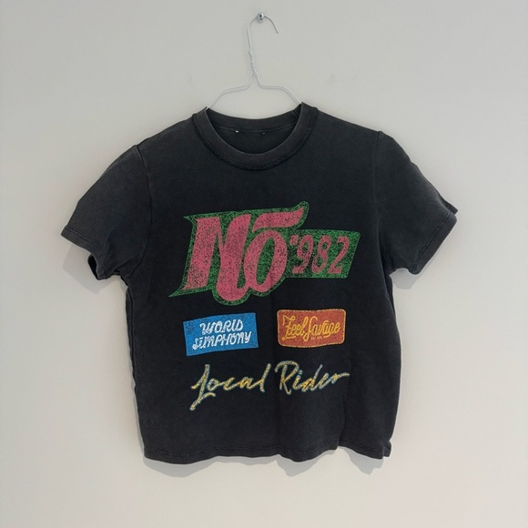 Zara Grey Graphic Baby-T Size Small Like New - Picture 1 of 2